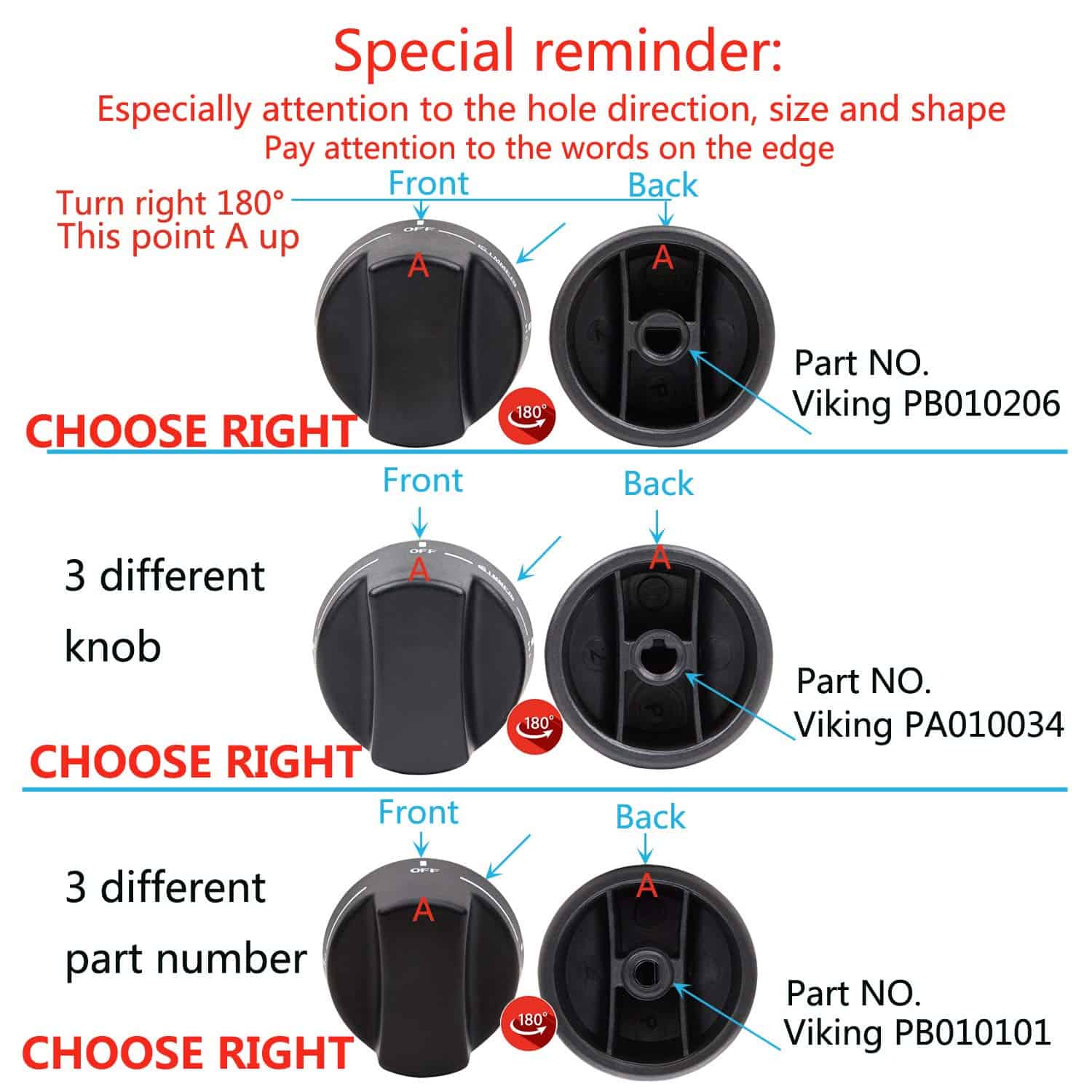 Perilla de termostato horneado genuina Viking PB010101 - Imagen 7