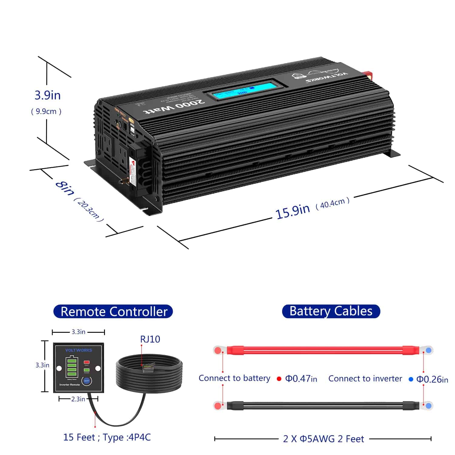 Inversor de corriente de onda sinusoidal pura de 2000 - Imagen 8