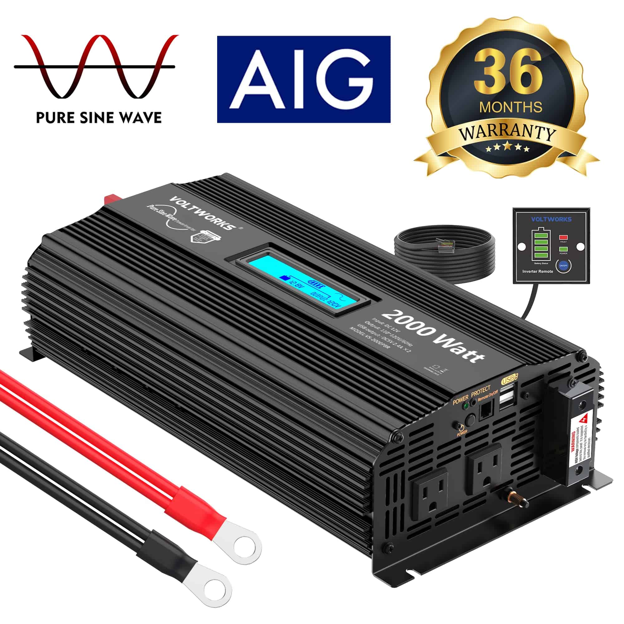 Inversor de corriente de onda sinusoidal pura de 2000 - Imagen 3