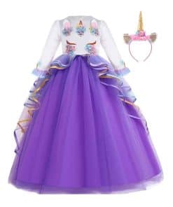 Disfraz de Unicornio para Niñas Vestido -Púrpura