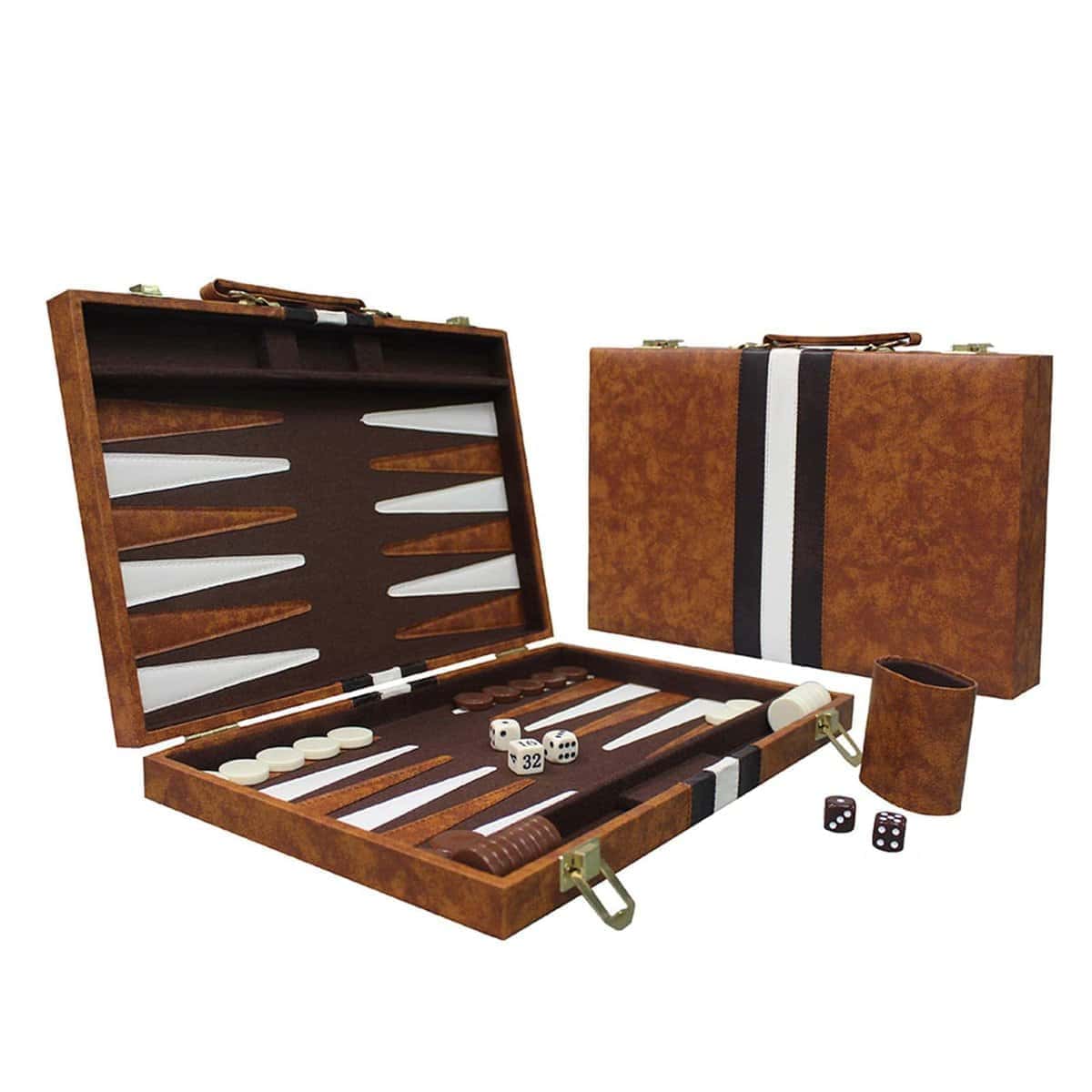 Juego de Backgammon Sun Flair - Backgammon de 17.5 Pulgadas