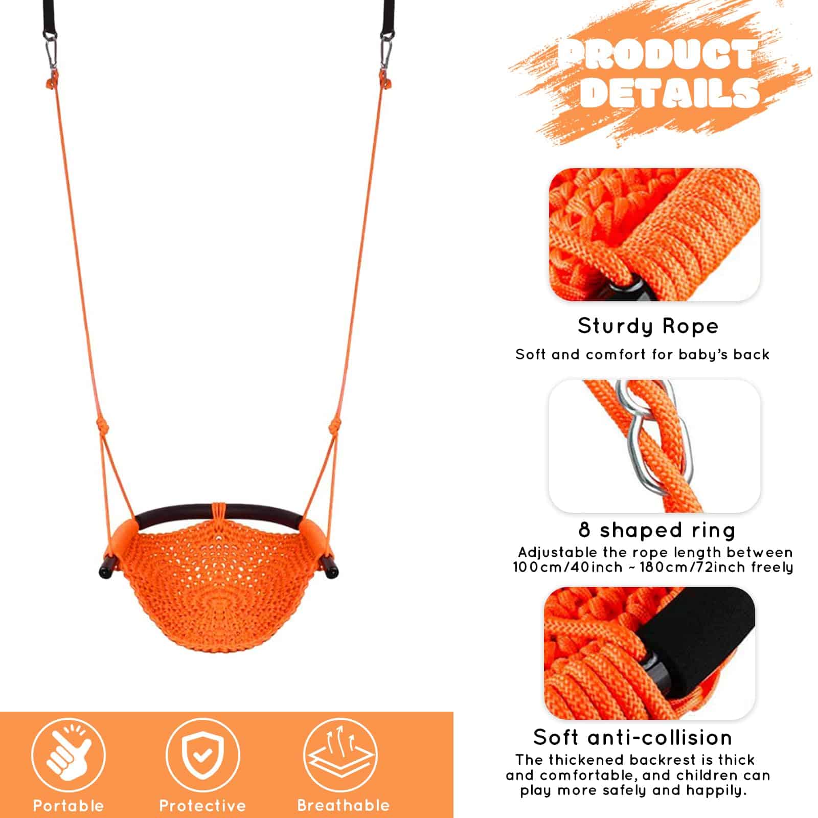 Asiento de Columpio para Niños Hi-Na - Columpio Para Niños - Imagen 4