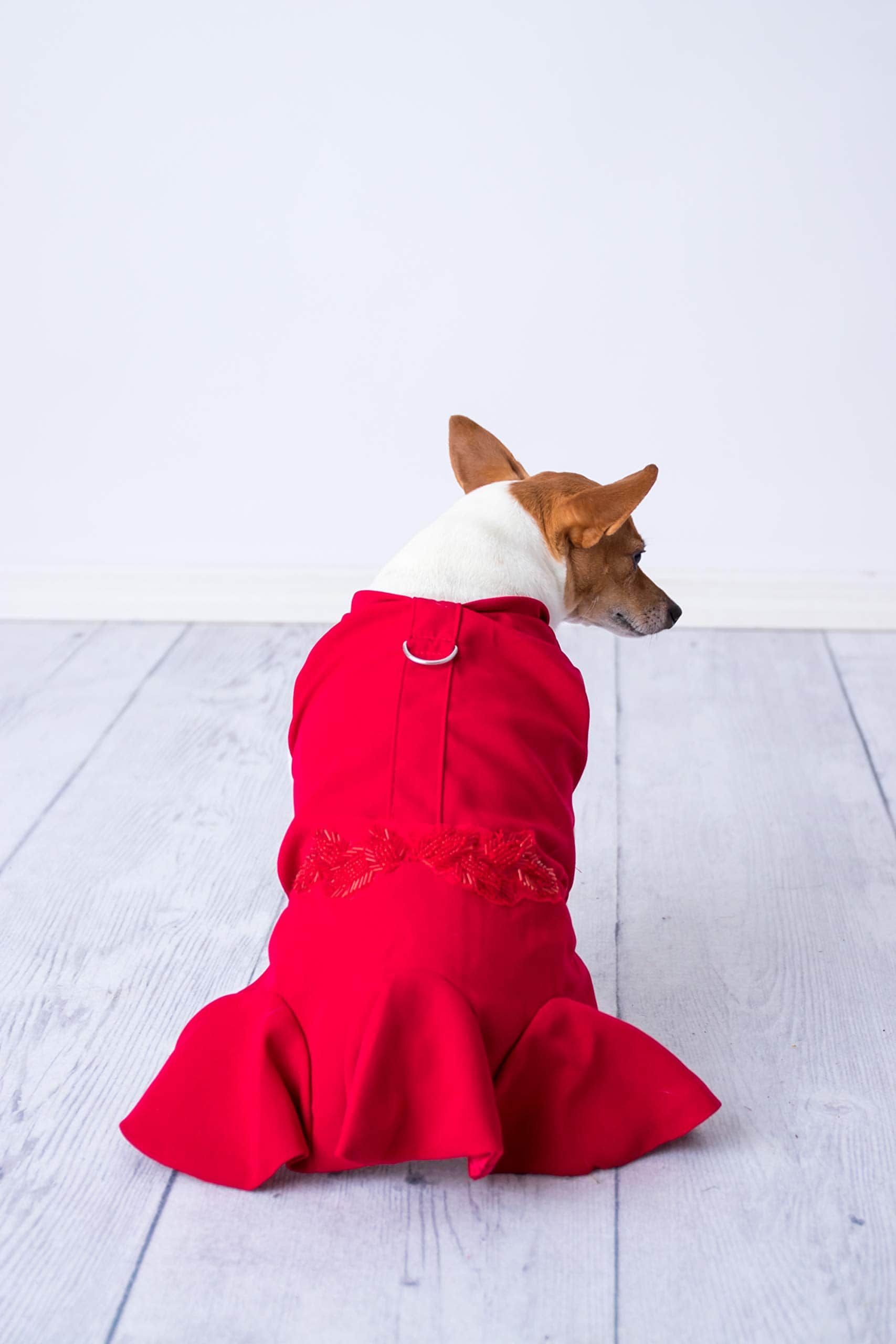 Vestido Rojo Parisian Pet Designer Embellecido para Perros - Imagen 5