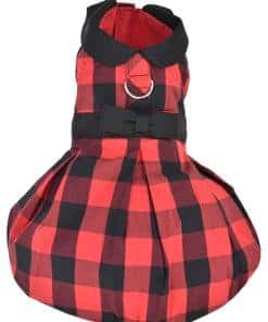 Vestido de Cuadros Buffalo Rojo para Perro de Diseño
