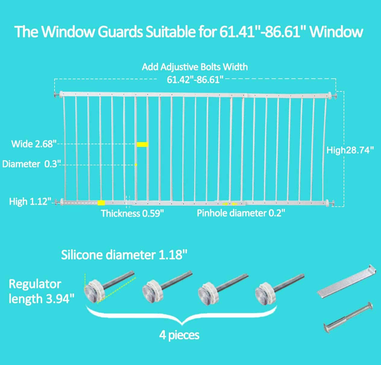 WAOWAO Barreras de Seguridad para Ventanas para Niños Niños - Imagen 6