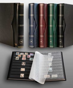 Álbum de sellos de lujo con funda, 60 páginas negras