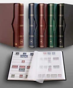 Stockbook de lujo para sellos con 60 páginas blancas