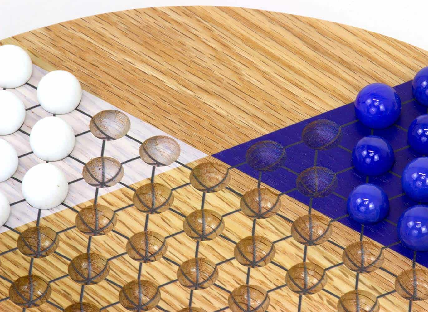 Chinese Checkers de Roble Impreso - Hecho en USA - Imagen 4