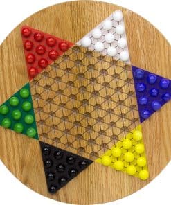 Chinese Checkers de Roble Impreso - Hecho en USA