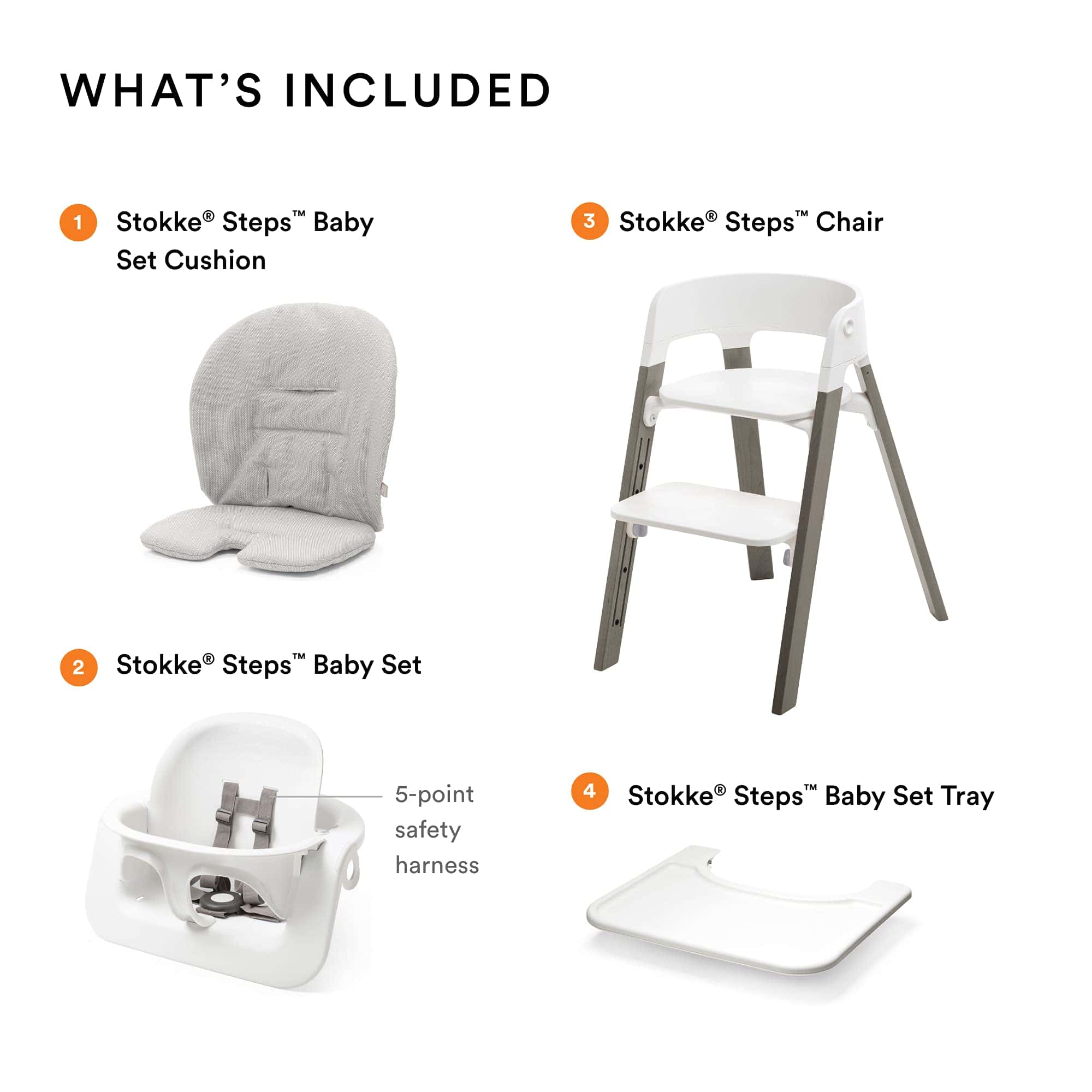 Stokke Steps Complete - Patas Gris Neblinoso, Asiento - Imagen 4