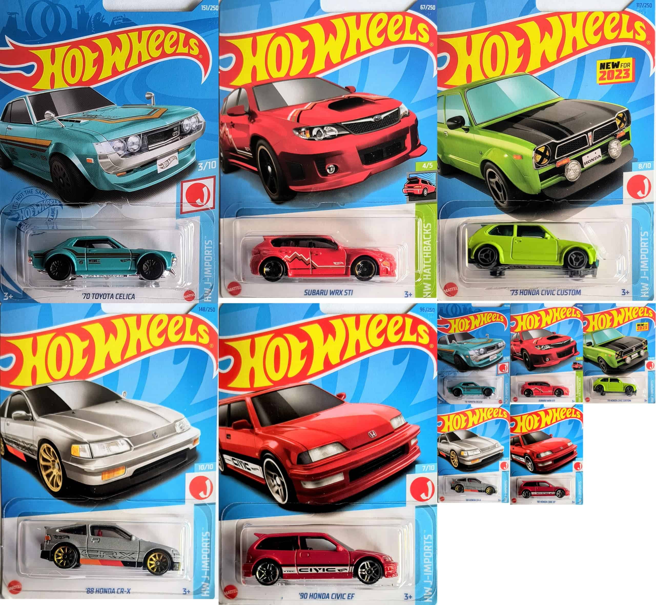 Paquete de 5 Autos de Importación Japonesa Hot Wheels