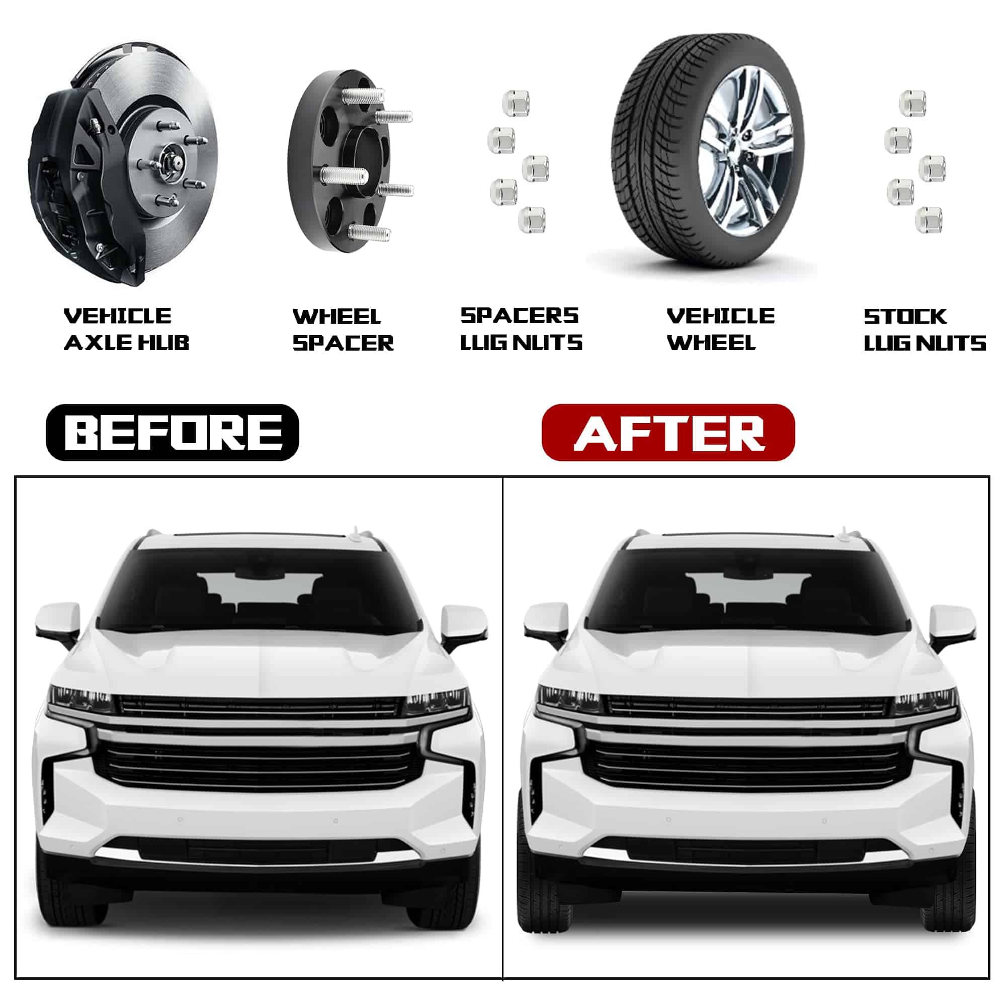 FLYCLE 6x5.5 Separadores de rueda Hubcentric para Silverado - Imagen 8