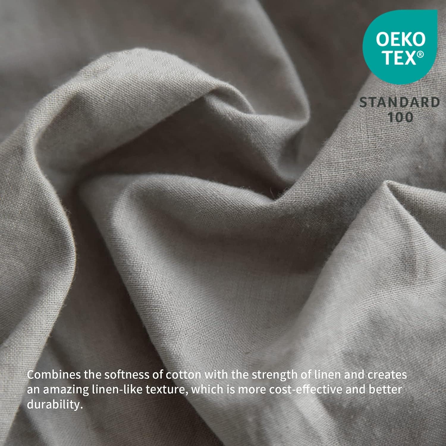 Bajera francesa de lino BISELINA con pliegues fruncidos de - Imagen 3