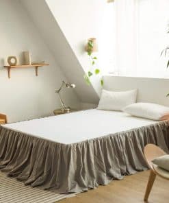 Bajera francesa de lino BISELINA con pliegues fruncidos de