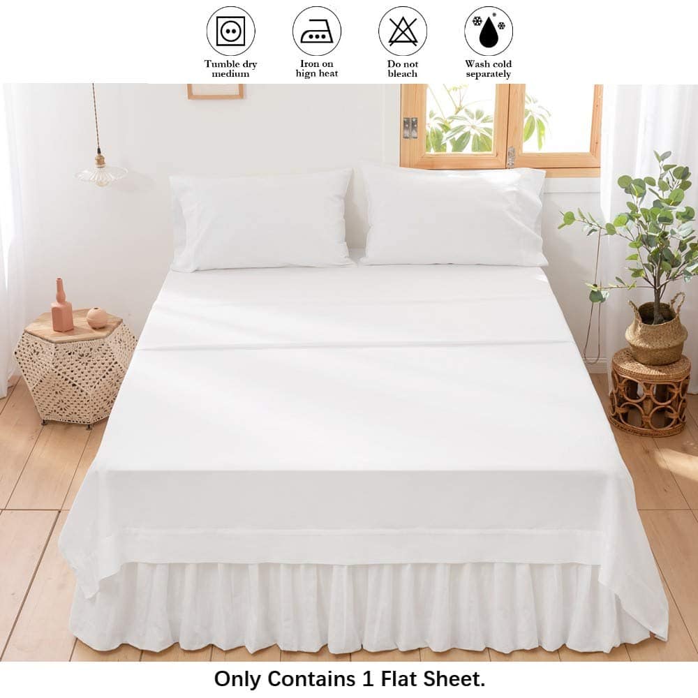 Sábana Plana de Lino Francés BISELINA 55% -Blanco - Imagen 8