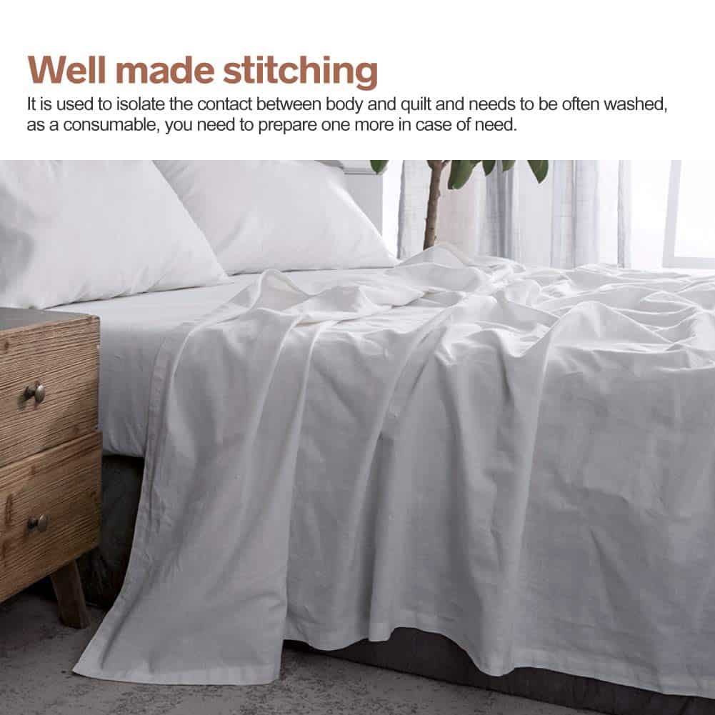 Sábana Plana de Lino Francés BISELINA 55% -Blanco - Imagen 5