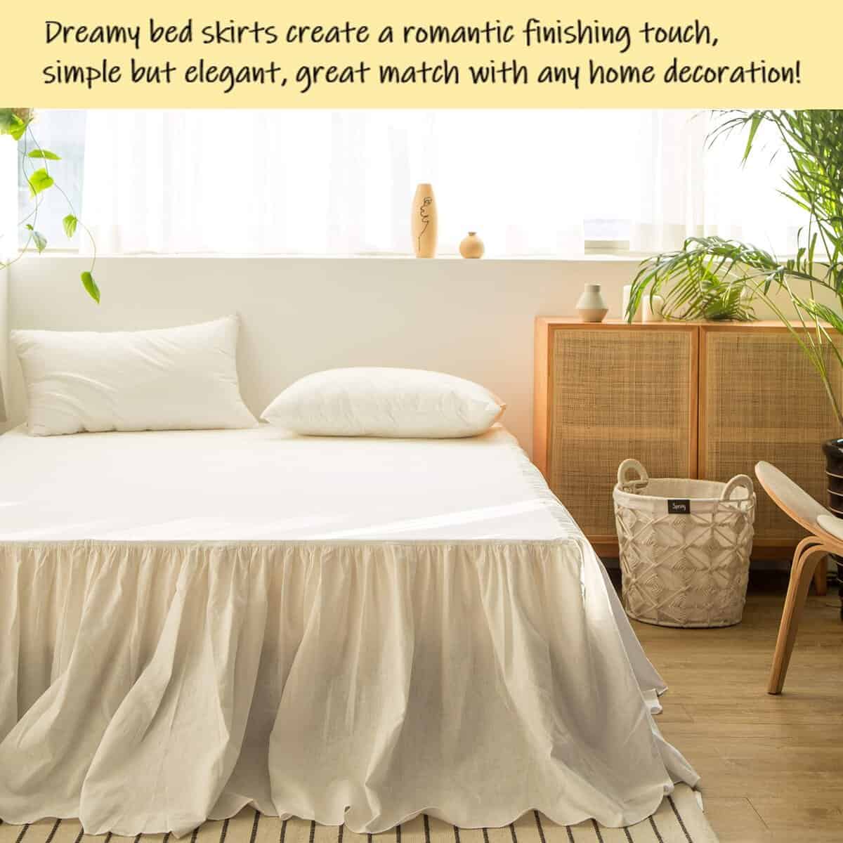 BISELINA Falda de Cama de Lino Francés con Pliegues - Imagen 6