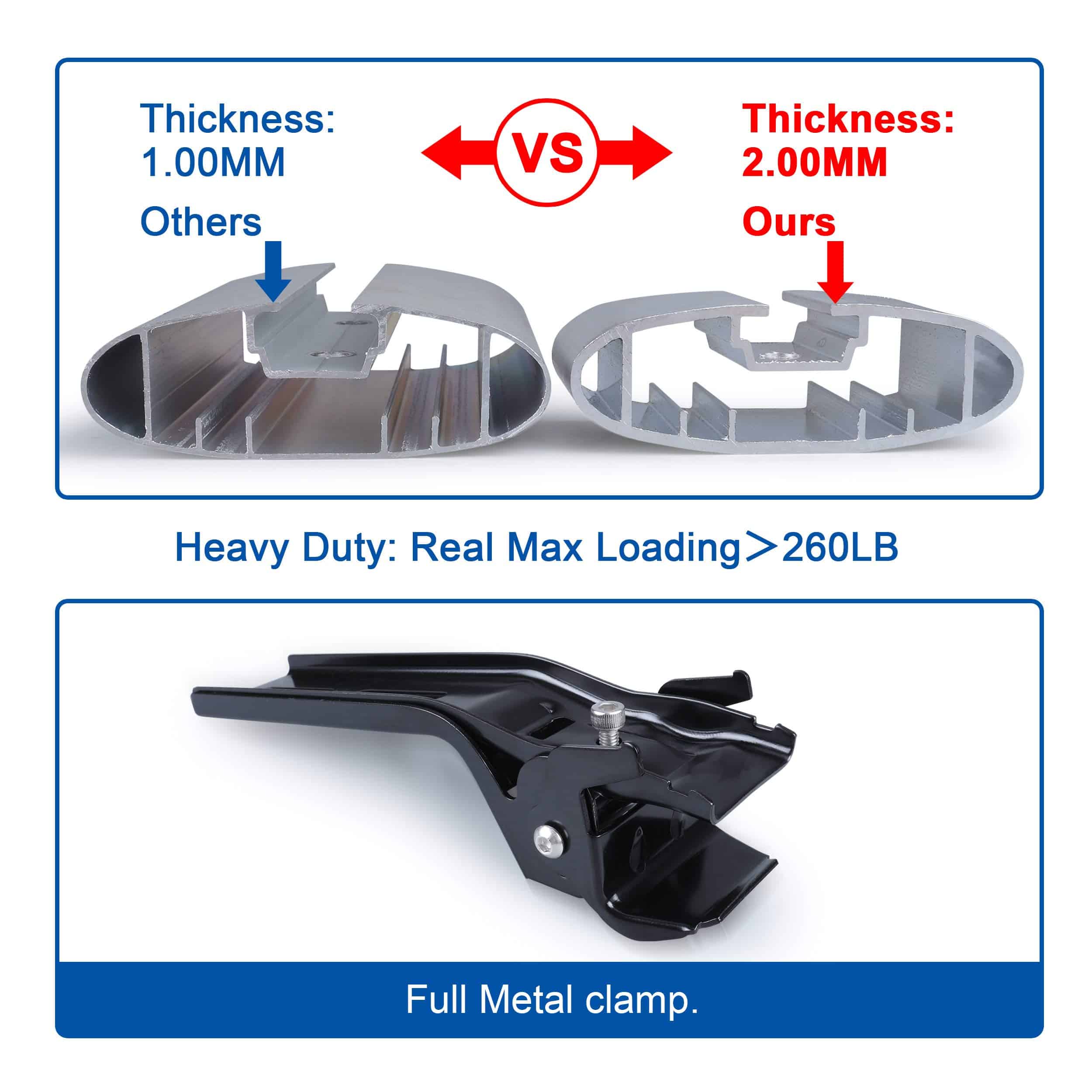 Autekcomma Barras transversales de techo de servicio pesado - Imagen 4
