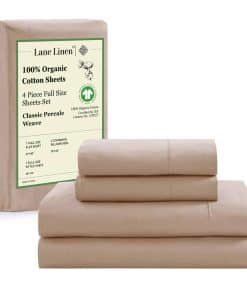 Juego de sábanas de algodón orgánico LANE LINEN 100%,