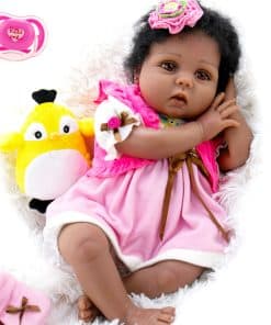 Muñeca Realista de Bebé Reborn Aori Negra de 22 pulgadas