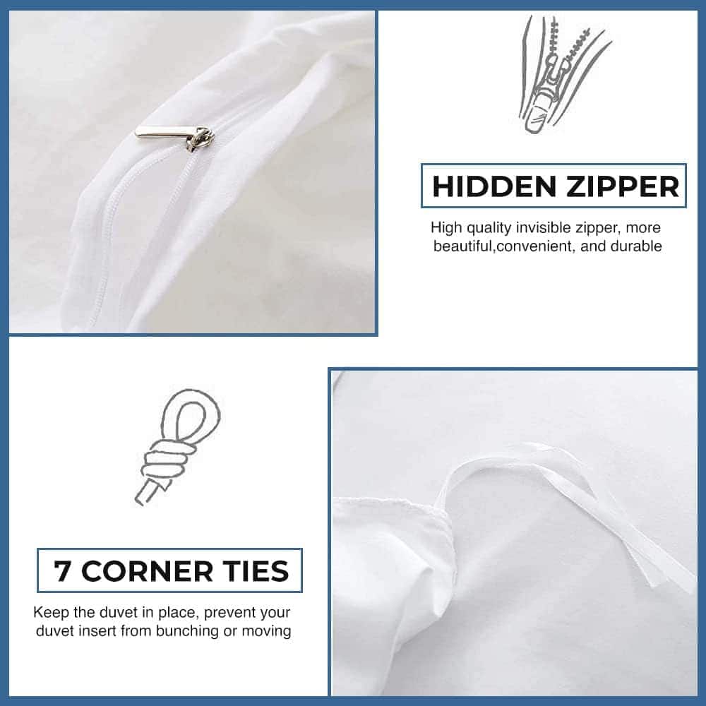100% Funda de Edredón de Algodón Egipcio Tamaño Matrimonial - Imagen 3