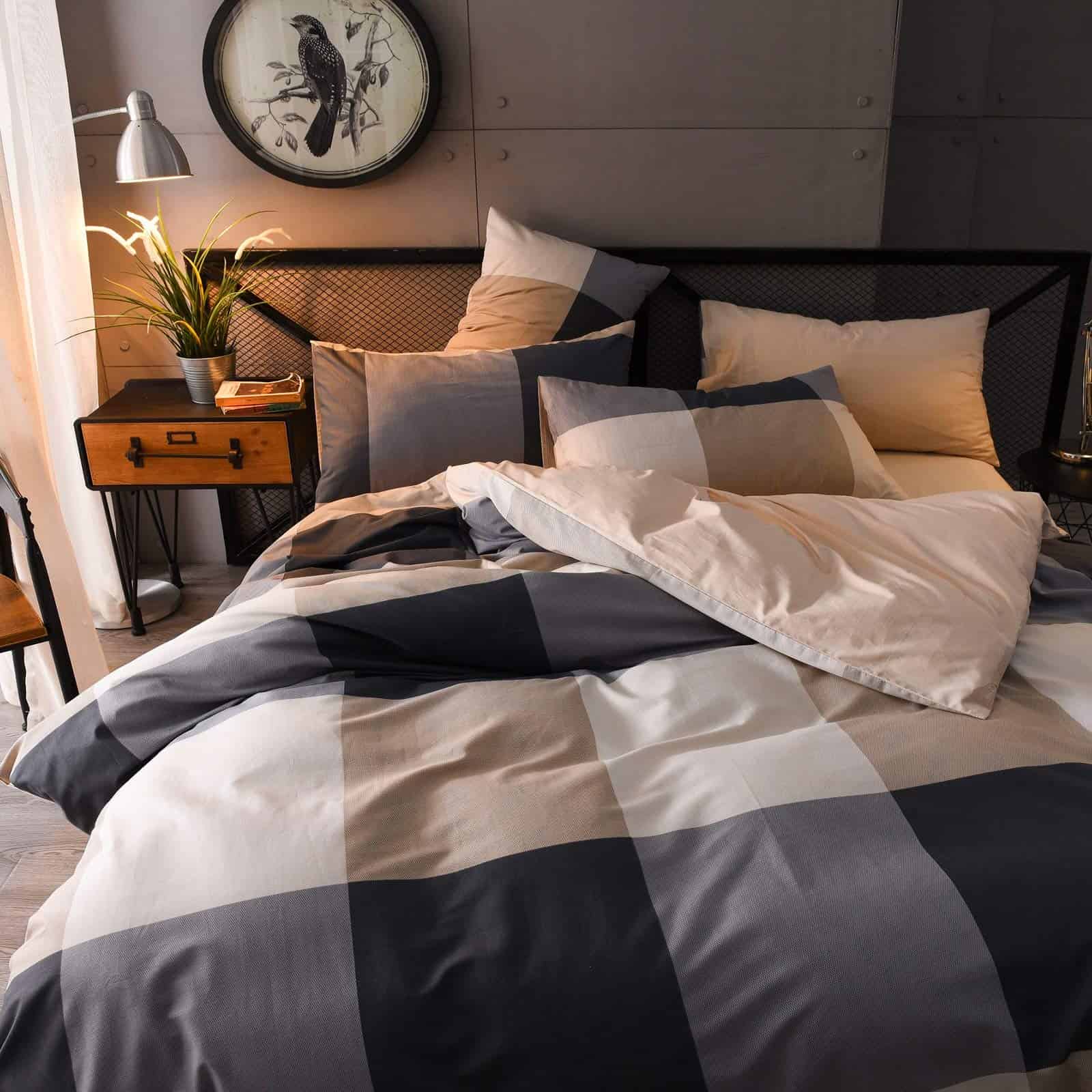 Funda de Edredón a Cuadros CottonLife Individual, 100% - Imagen 5