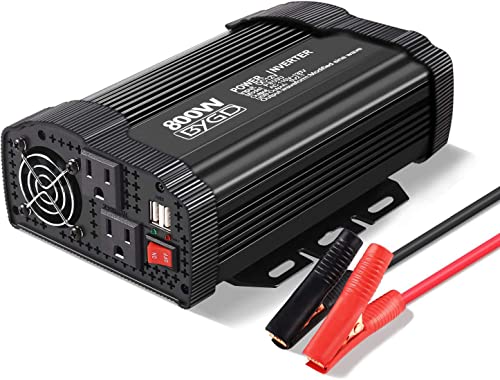 Inversor de Corriente BYGD 800W 12v DC a 110v AC Adaptador