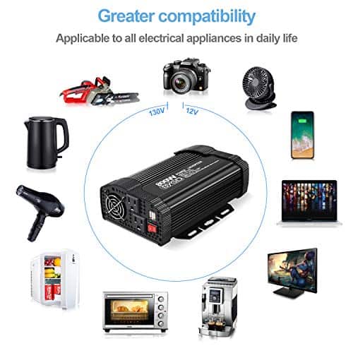 Inversor de Corriente BYGD 800W 12v DC a 110v AC Adaptador - Imagen 5