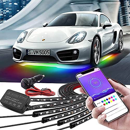 Luces de Carro para el Suelo, Tira de Luces de Colores de - Imagen 3
