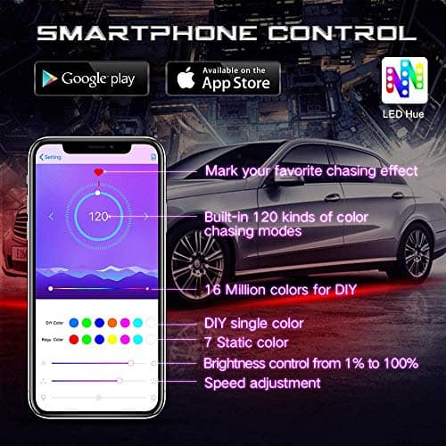Luces de Carro para el Suelo, Tira de Luces de Colores de - Imagen 7