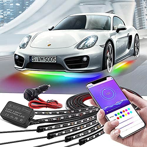 Luces de Carro para el Suelo, Tira de Luces de Colores de