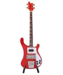 Réplica de Bajo Miniatura de Madera Rojo Modelo de