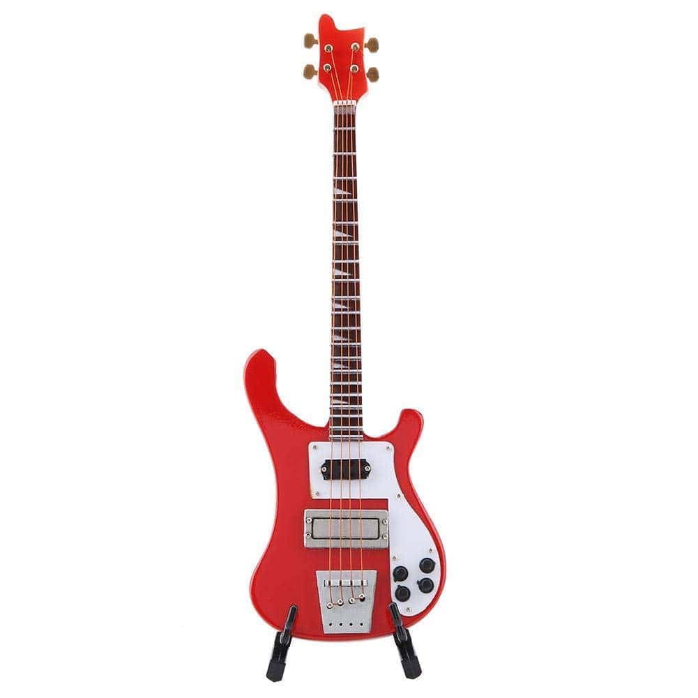 Réplica de Bajo Miniatura de Madera Rojo Modelo de