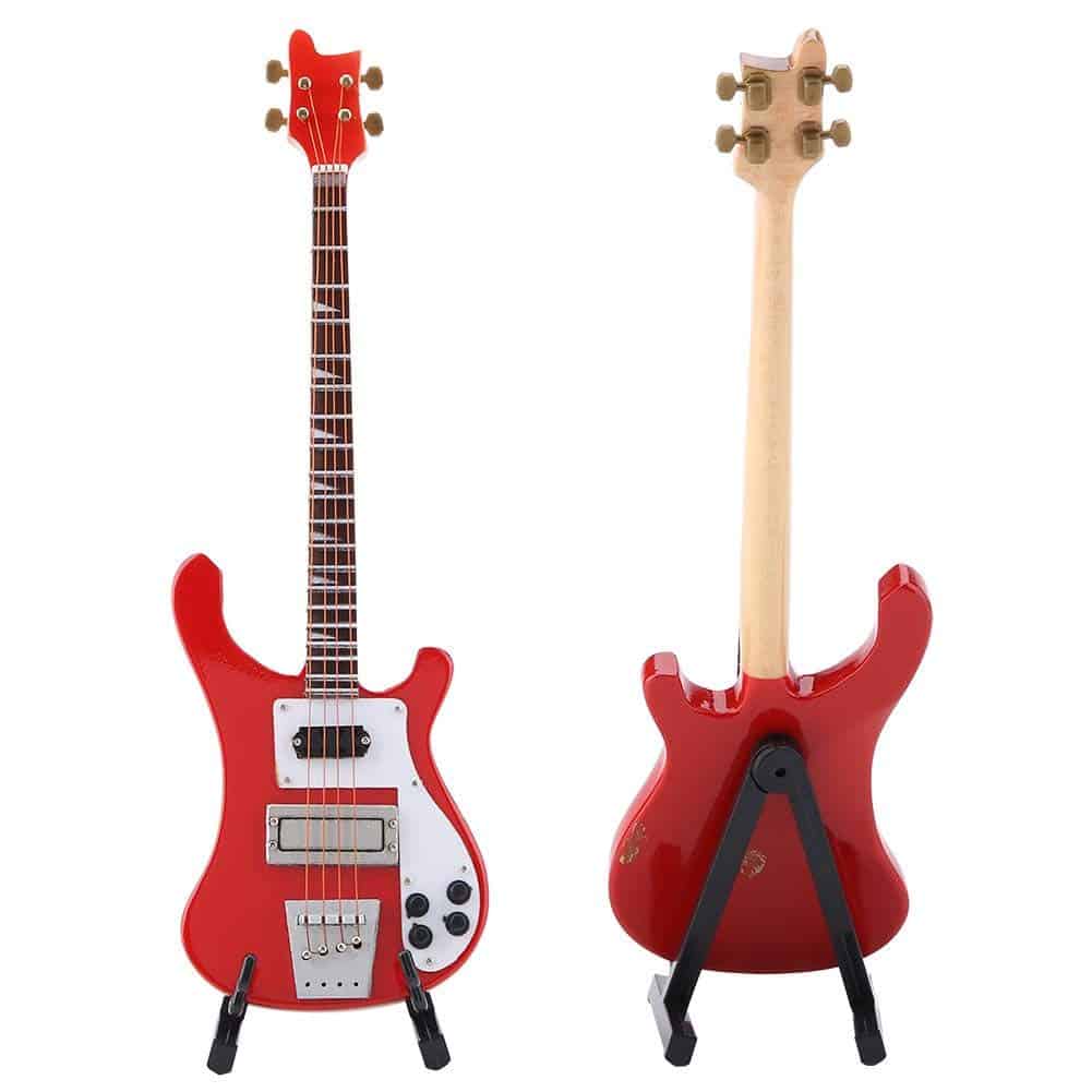 Réplica de Bajo Miniatura de Madera Rojo Modelo de - Imagen 7