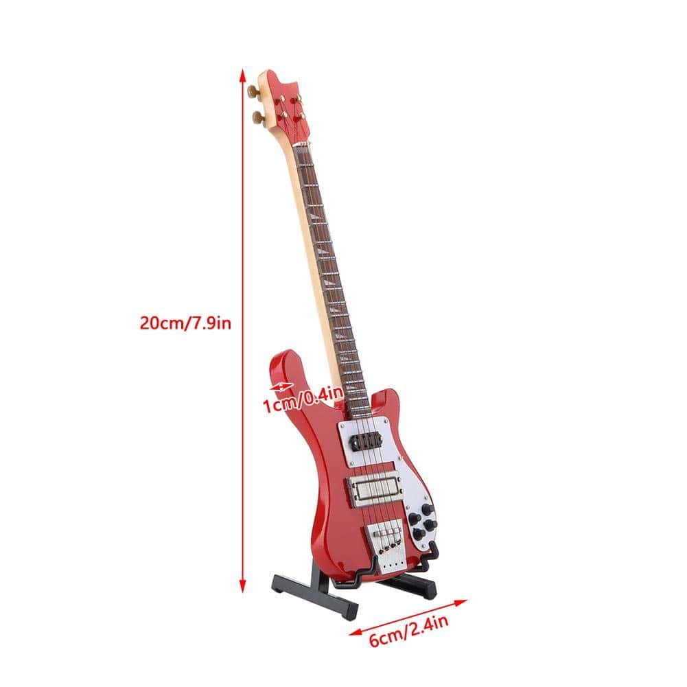 Réplica de Bajo Miniatura de Madera Rojo Modelo de - Imagen 3