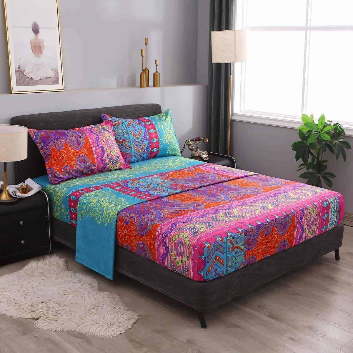 Juego de Sábanas Bohemias Retro de Pangzi, 1 Sábana