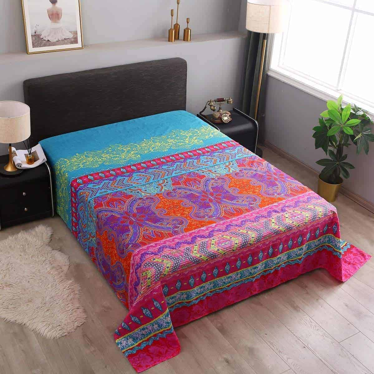 Juego de sábanas bohemias retro Pangzi, 1 sábana ajustable, - Imagen 7