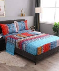 Juego de sábanas bohemias Pangzi, sábanas retro con 16