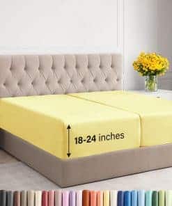 Sábana Ajustable Split King Extra -Amarillo