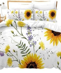 Juego de Funda nórdica con estampado de girasoles tamaño