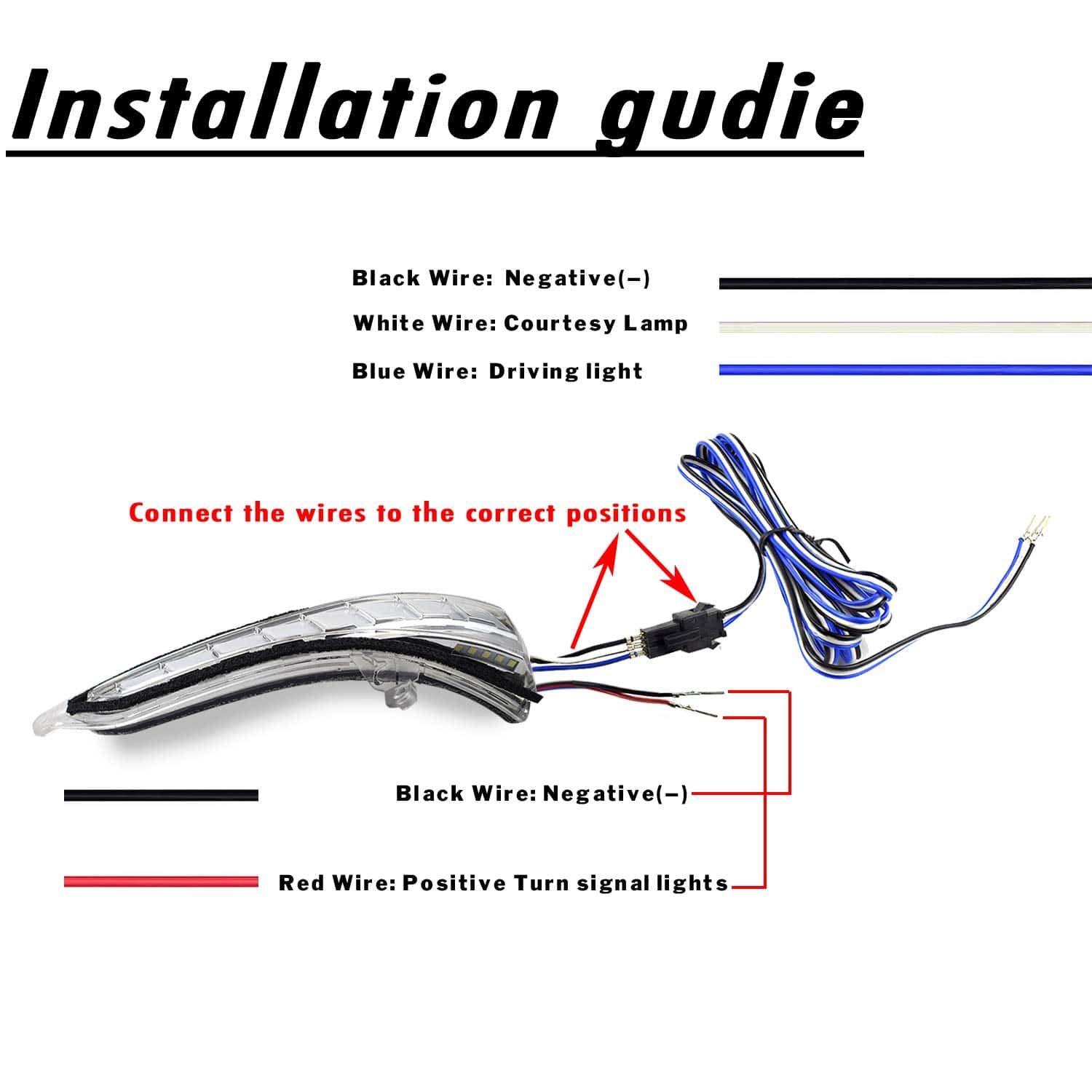 Kit de Lámpara de Luz Trasera LED Amber con Espejo - Imagen 3