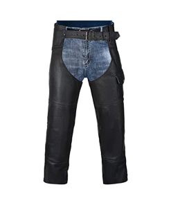 Chaps de Cuero para Motocicleta HWK para -Negro