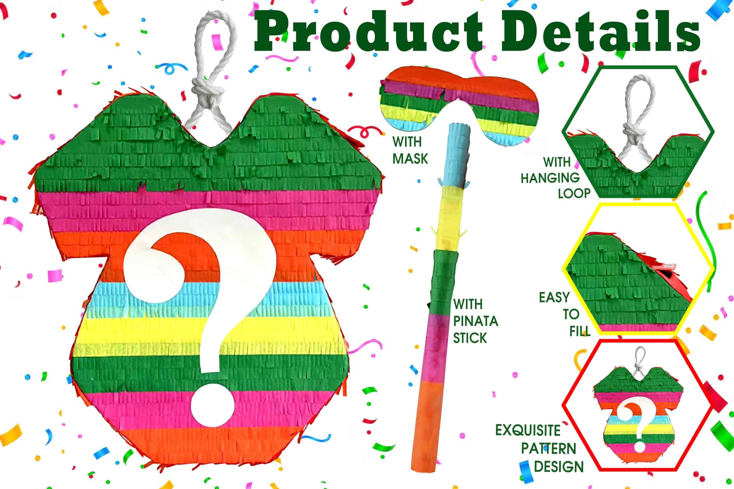 Piñata de Onesie de Bebé Fiesta de APINATA4U - Perfecta - Imagen 4