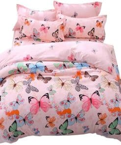 Juego de Funda Nórdica para Niñas Omelas Mariposas Rosas
