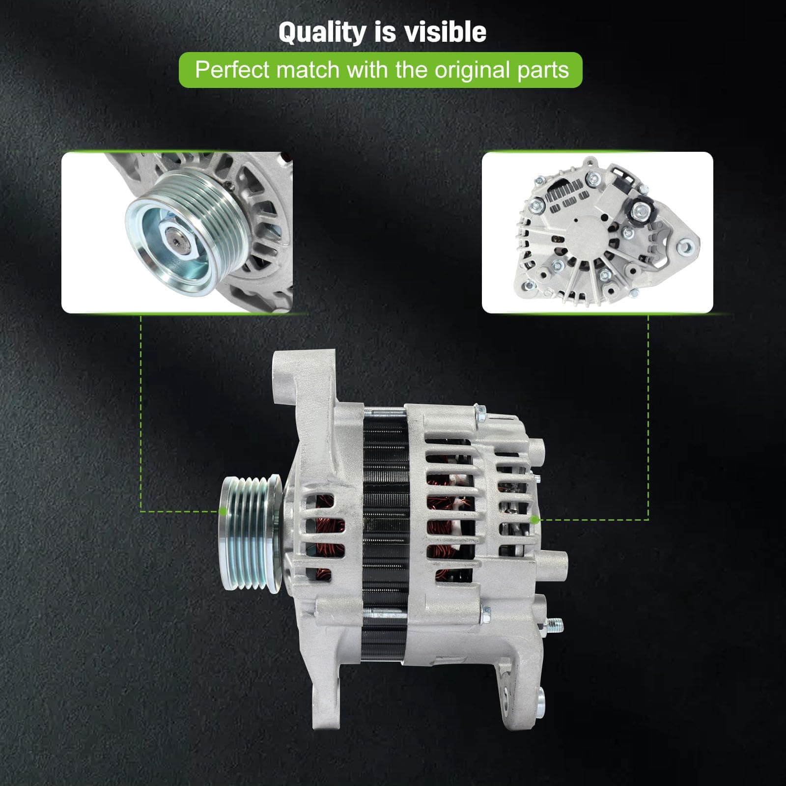 Alternador 13789 para Frontier Xterra 3.3L 1999 2000 2001 - Imagen 6