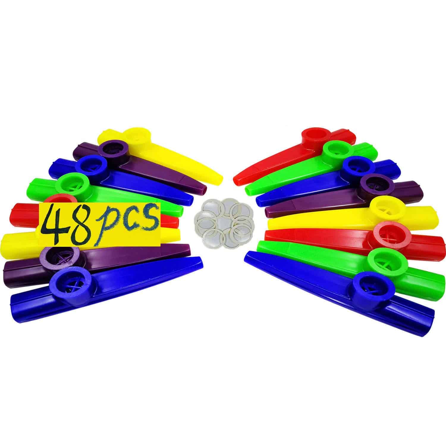 Fartime 48Pcs Plástico Kazoos Con 40Pcs Diafragmas de