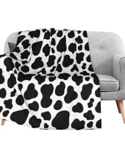 Manta de Lana de Felpa con Estampado de Vaca 50x60 pulgadas