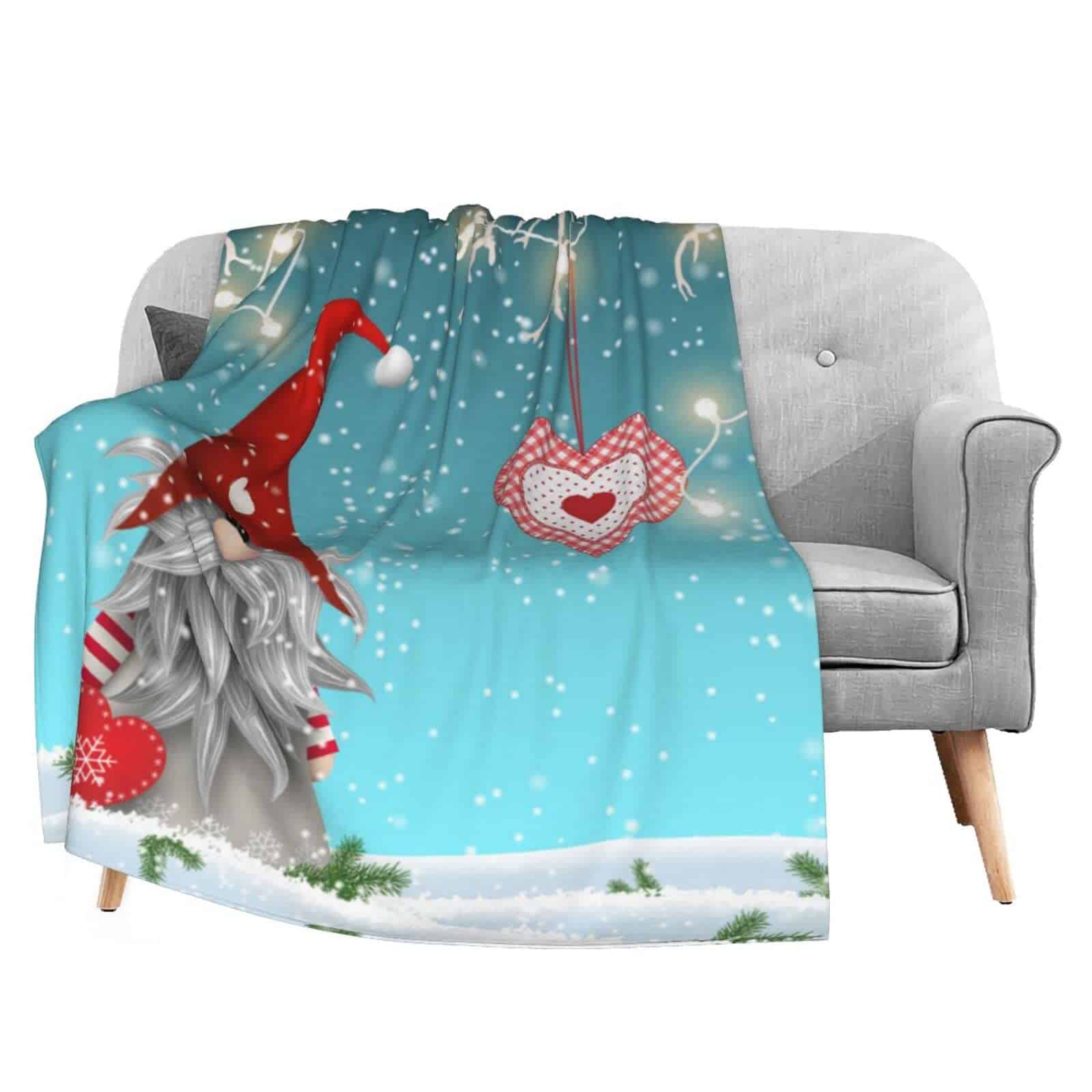 Manta de Franela Lindo Enano de Navidad Suave y Ligera para