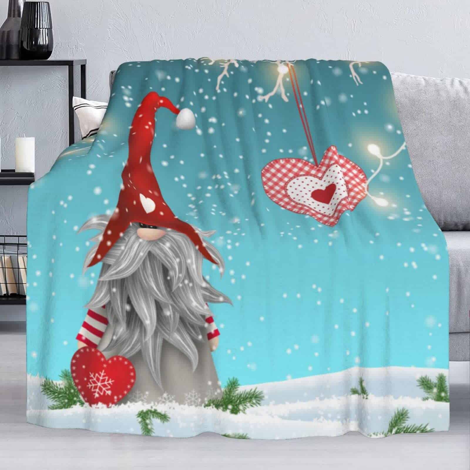 Manta de Franela Lindo Enano de Navidad Suave y Ligera para - Imagen 5