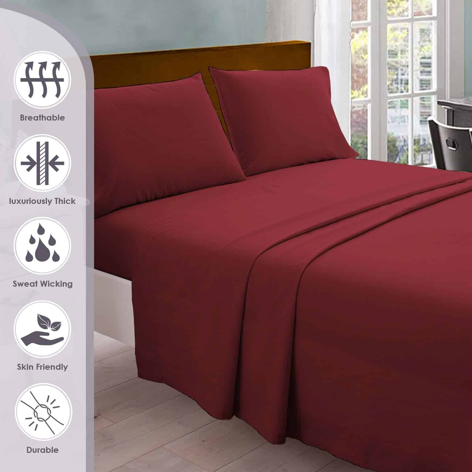 Juego de sábanas 100% algodón Puro King Size, 800 hilos de - Imagen 3